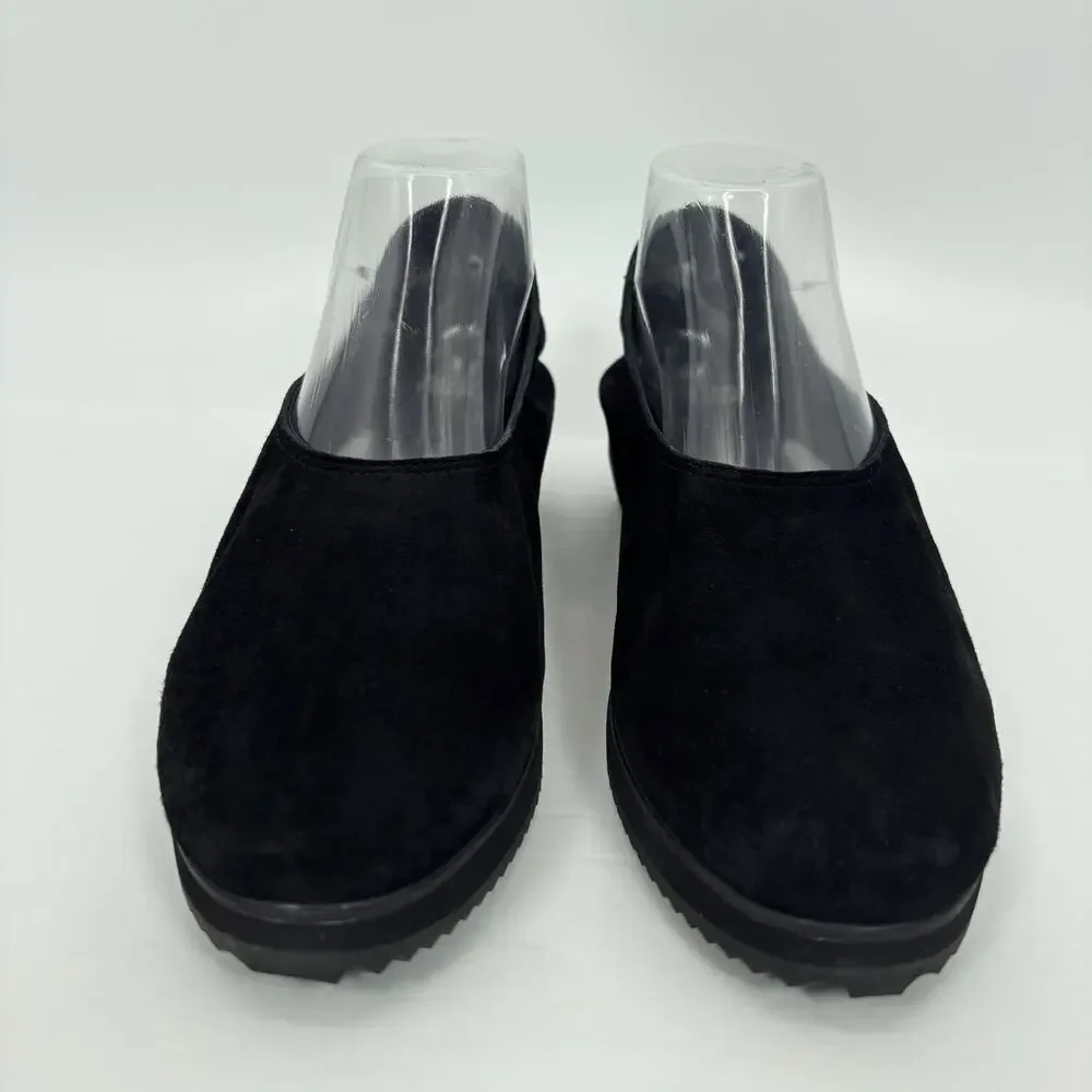 Eileen Fisher Wedge Ballet Flat Slip On Shoes 10 Blk Suede Minimalist Lagenlook